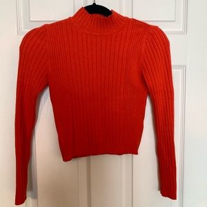 Ribbed Orange Urban Outfitters Turtleneck